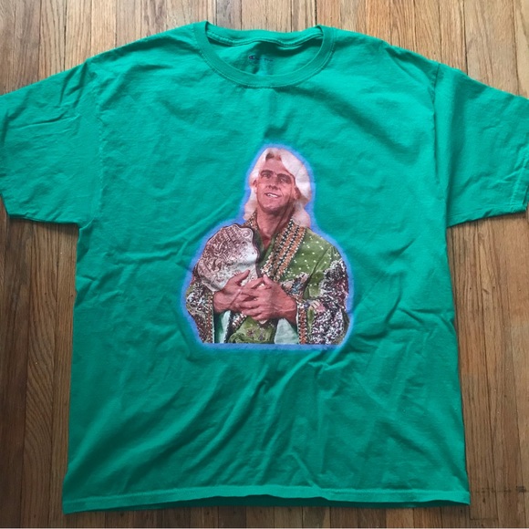 Champion Other - 🔥Rare Ric Flair 4th Rope Buffalo Kids TShirt Green Lrg Champion GFXR Griselda🔥